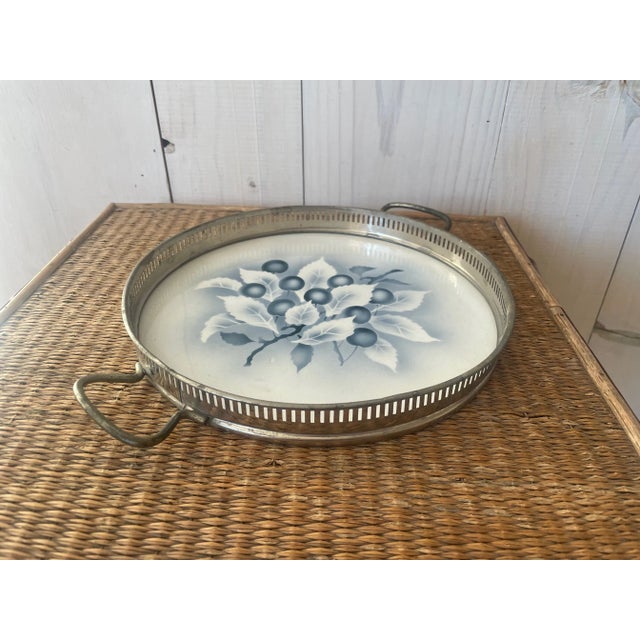 Mid Century German Porcelain and Metal Gallery Tray For Sale In Dallas - Image 6 of 11