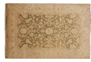 New Gold Wash Indian Oushak Design Rug - 3'11" X 6'