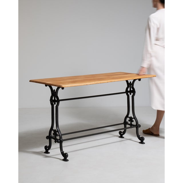 Cast Iron Bistro Table, Antique, France, Early 20th Century For Sale - Image 4 of 13