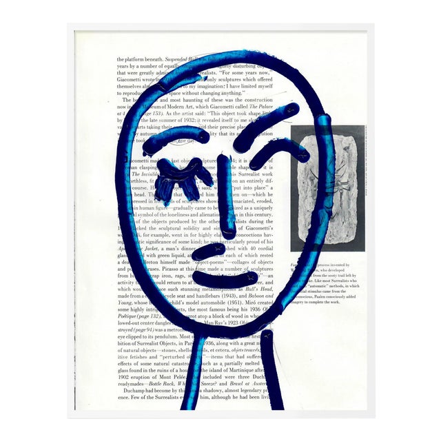 Funny Face 3 by Virginia Chamlee in White Frame, Small Art Print For Sale