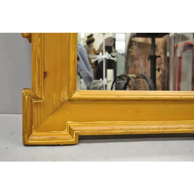 Vintage Italian Baroque Style Carved Knotty Pine Wood Country French Wall Mirror For Sale In Philadelphia - Image 6 of 9