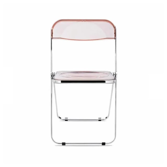 Castelli Italian Pink Acrylic Glass Folding Chairs by Giancarlo Piretti for Castelli / Anonima Castelli, Set of 12 For Sale - Image 4 of 18