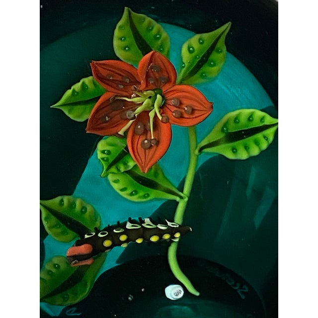 Glass William Manson Caithness Aqua Glass Paperweight (Scotland) For Sale - Image 7 of 12