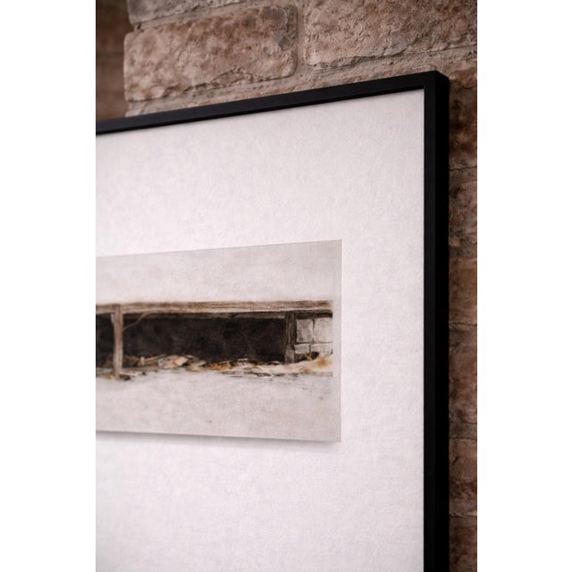 Black Mid 20th Century Outbuilding Studies From Kuerners — Wyeth Study Series, Set of Four Float Mounted Prints, Gallery Framed (20” X 30”) For Sale - Image 8 of 11