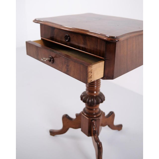 Hand-Polished Mahogany Pedestal Table, 1860s For Sale - Image 10 of 11