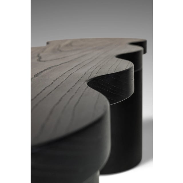 Organic Modern Hand-Shaped & Turned Sculptural Bench in Solid Ebonized Ash by Mark Leblanc for Mark Leblanc Studios, Usa, 2023 For Sale In Orlando - Image 6 of 10