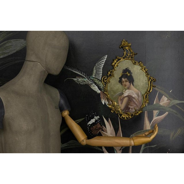 French Art Nouveau Painted Portrait in a Louis XV Style Bronze Frame, 1900s For Sale - Image 3 of 18