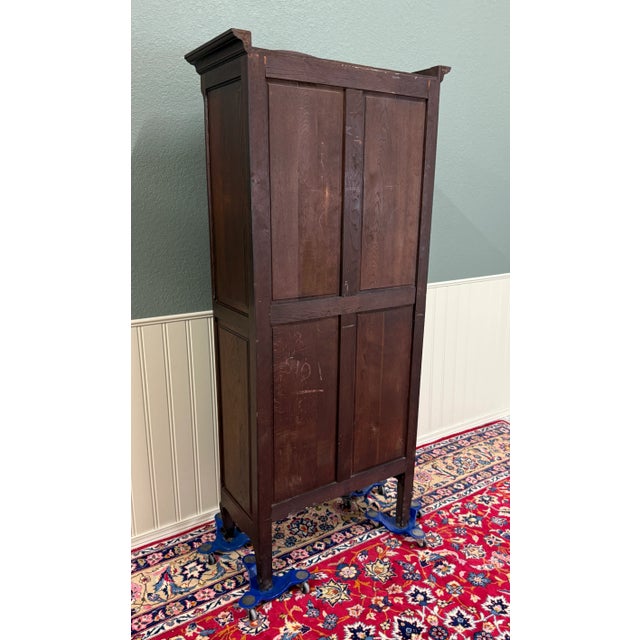 Antique French Louis XV Style Armoire Cupboard Linen Cabinet Bonnetiere Oak For Sale - Image 17 of 18