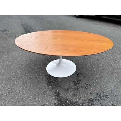 American Eero Saarinen for Knoll Oval Teak Coffee Table For Sale - Image 3 of 9