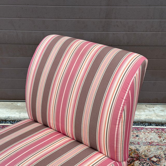 Mitchell Gold Vintage Mitchell Gold Striped Slipper Chair For Sale - Image 4 of 13