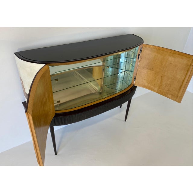 Art Deco Italian Bar Cabinet in Parchment with Inlays by Anzani, 1930s For Sale - Image 18 of 18