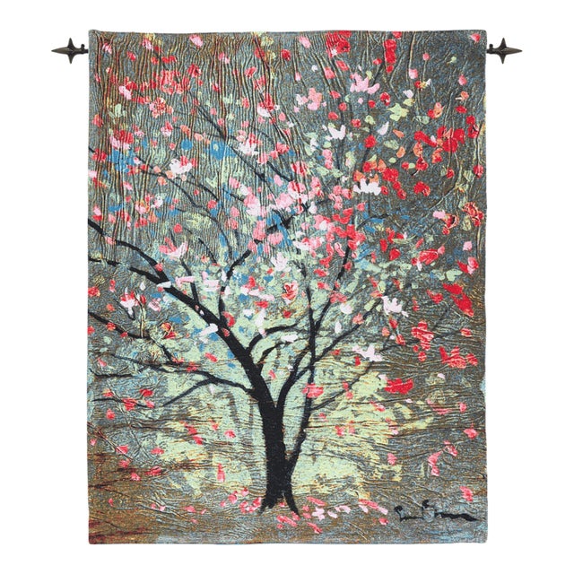 The Blossom Tree Loom Woven Tapestry - 92 X 70 Cm (3'0" X 2'4") - Requires Rod Size 2 For Sale