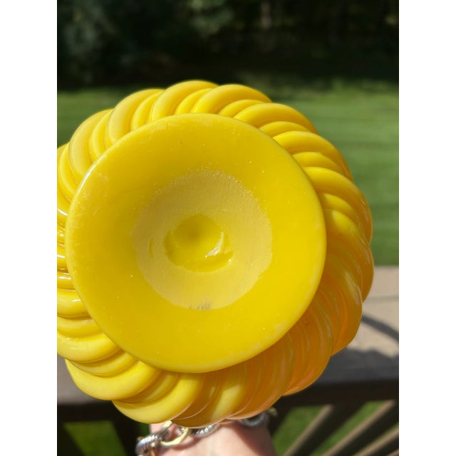 Victorian Mid 20th Century Victorian Stevens & Williams Yellow & Amber Glass Basket For Sale - Image 3 of 5