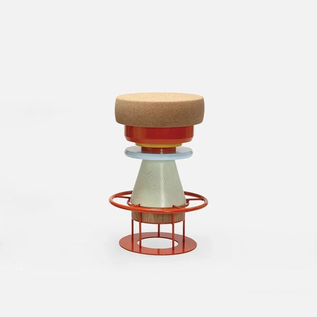 Set of 2 medium colorful tembo stool - note design studio dimensions: d 36 x h 64 cm. Materials: lacquered steel...