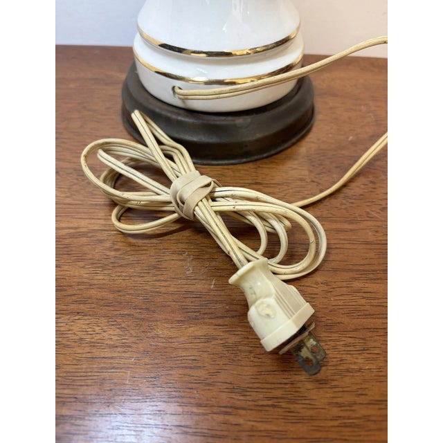 Vintage Mid Century Floral Porcelain Table Lamp Brass Base 1950s 1960s MCM For Sale - Image 18 of 18