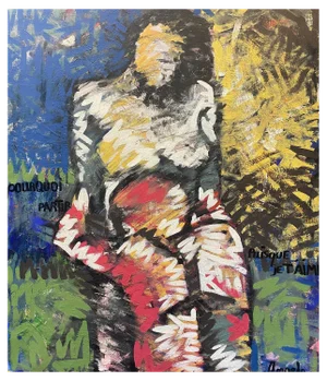 Angelo, Pourquoi Partir Puisque Je t'Aime, Painting on Canvas, 2001