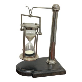 Hourglass Timer on Wood Base, Vintage For Sale