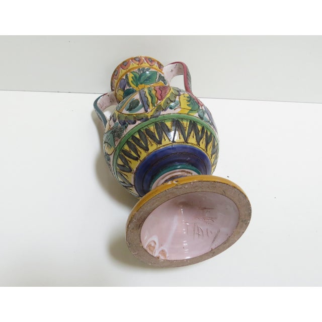Vintage Orvieto Hand-Painted Italian Majolica Vase For Sale - Image 9 of 11