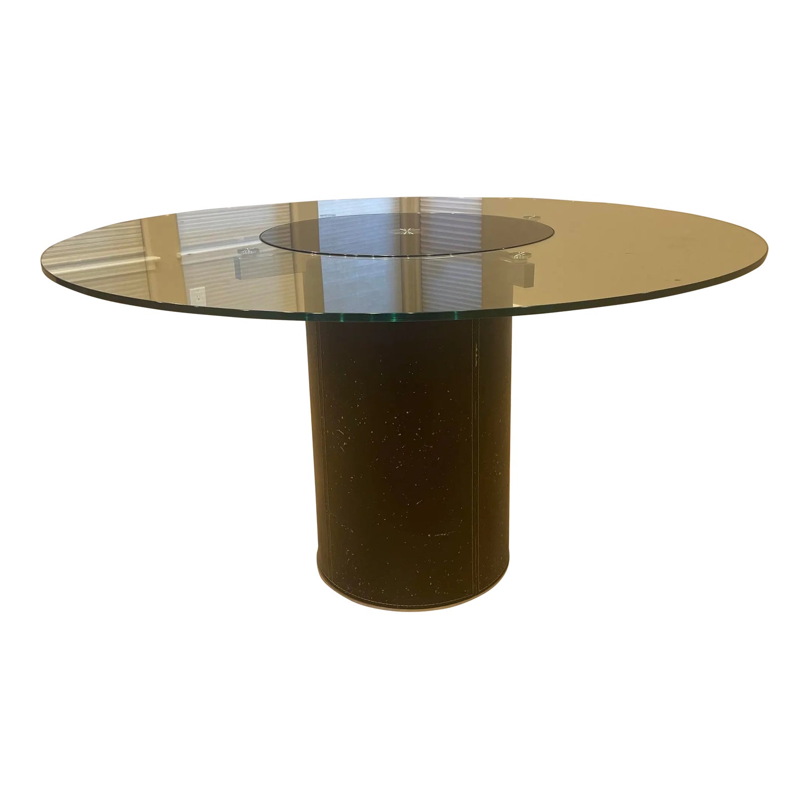 Scandinavian Design Glass Top Dining Table | Chairish