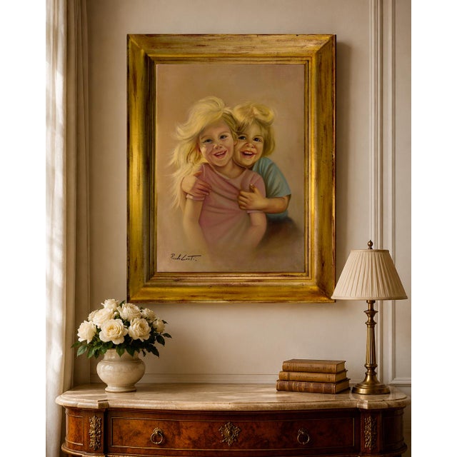 1980s Paolo Conti, Gemelli, 1980s, Oil on Canvas, Framed For Sale - Image 5 of 6