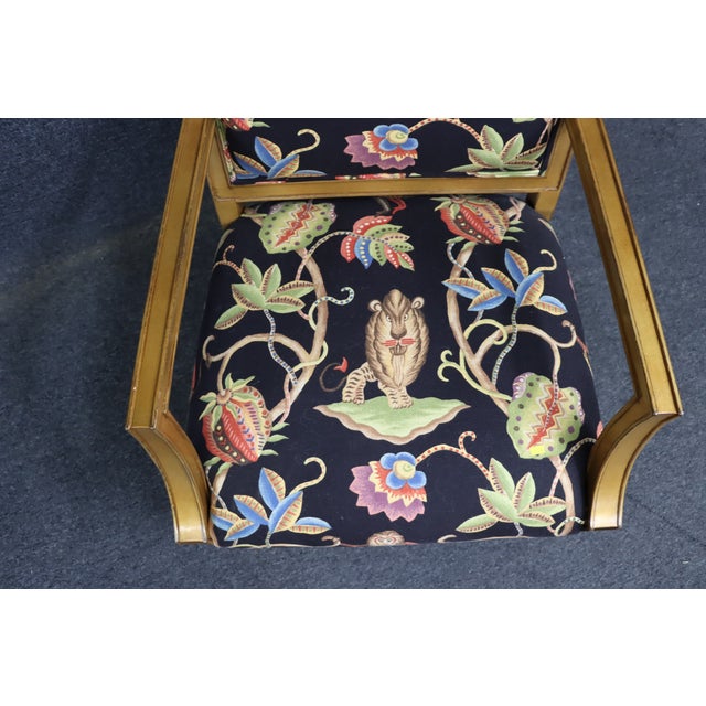 Textile Stickley Fine Upholstery Gilt Lounge Chair in Brunschwig & Fils Les Touches Bengal Fabric For Sale - Image 7 of 15