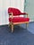 1950s Henredon Schoonbeck Oak Gaming Chairs in Vintage Red Waxed Canvas Upholstery- Set of 4 For Sale - Image 5 of 12