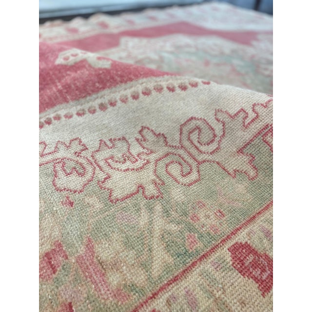 Boho Chic Mint Green Handmade Cappadocia Rug For Sale - Image 3 of 8