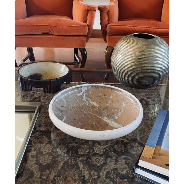 White Marbled Ceramic Centerpiece by Alvino Bagni, 1970 For Sale - Image 4 of 16