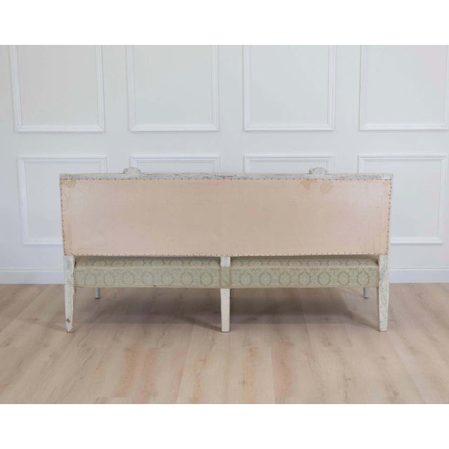 Swedish 19th Century Carved and Painted Pine Bench For Sale - Image 9 of 10