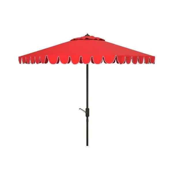 Not Yet Made - Made To Order Outdoor Venice 11ft Round Crank Umbrella - Red For Sale - Image 5 of 5