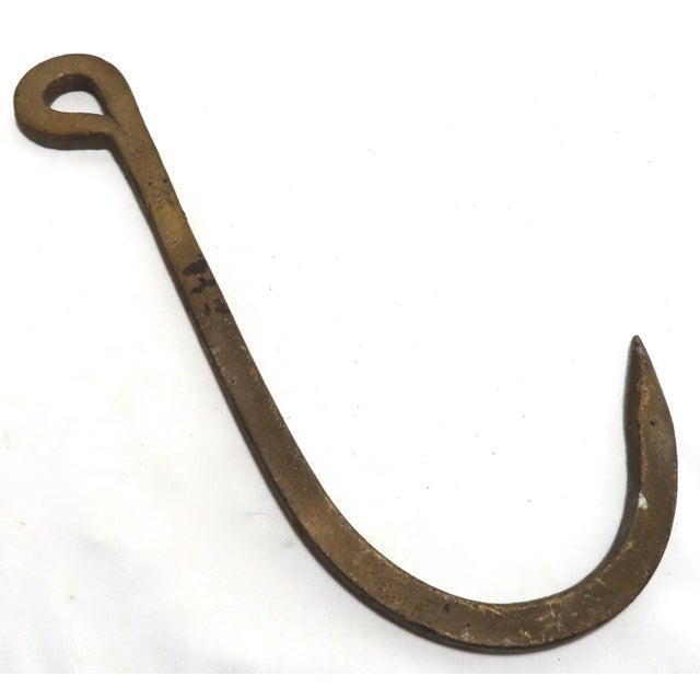 Large Size Early 19th Century Hand Wrought Iron Barn Hook For Sale - Image 13 of 13