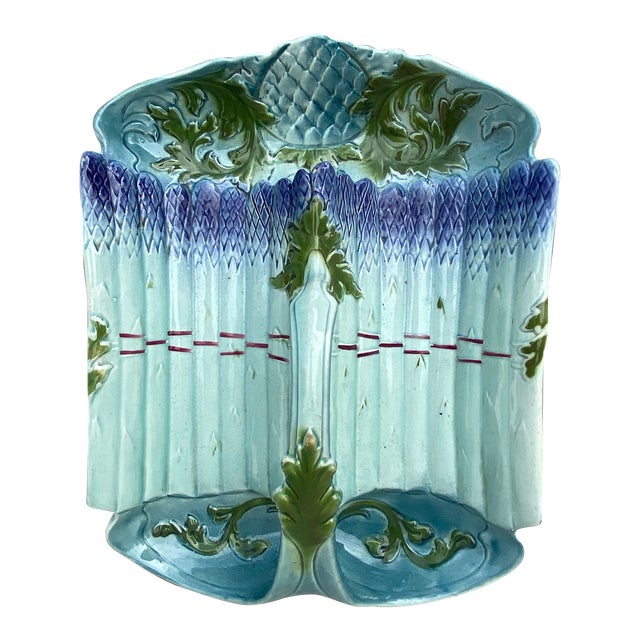 19th Century Large French Asparagus Platter Saint Amand For Sale