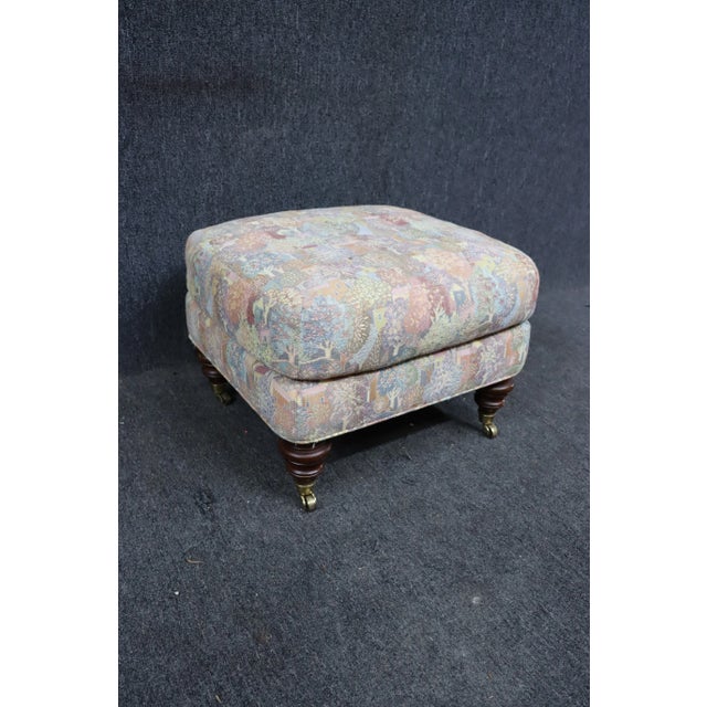 Late 20th Century Lare 20th Century Upholstered Ottoman with Tree Pattern For Sale - Image 5 of 8