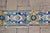 17th Century Portuguese Floral Border Tiles Set of 10 Blue, Yellow & White Antique For Sale - Image 6 of 12
