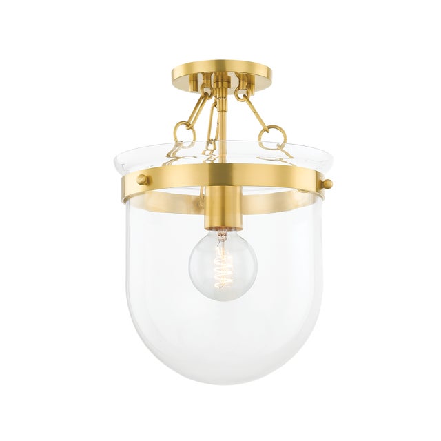 Mitzi Dunbar 10.5 in. 1 Light Semi Flush in Aged Brass Finish For Sale In New York - Image 6 of 6