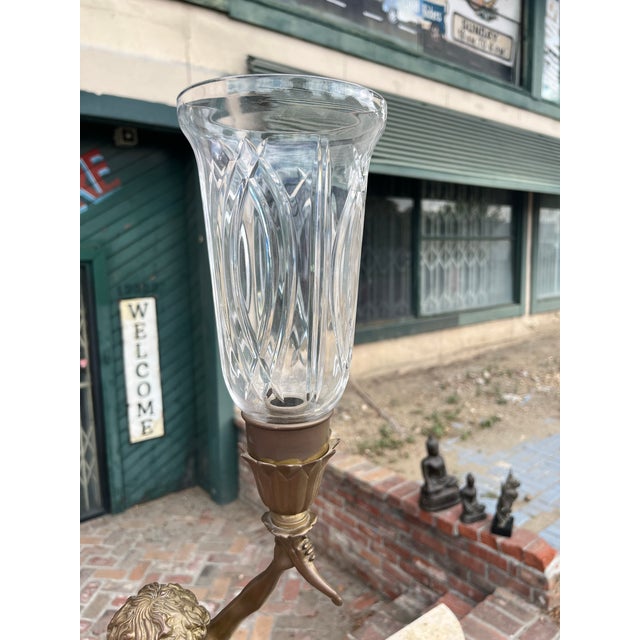 Late 20th Century Large Cherub Putti Bronze Candlestick by Decorative Crafts Inc Hand Crafted Imports For Sale In Los Angeles - Image 6 of 12