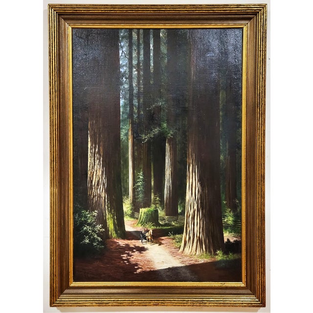 Antique American Oil Painting Forest Scene "Founders Grove" by Charles Theller Wilson For Sale - Image 10 of 16