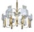 Vintage Brass and Crystal 9-Light Chandelier by Gaetano Sciolari for Sciolari, 1970s For Sale