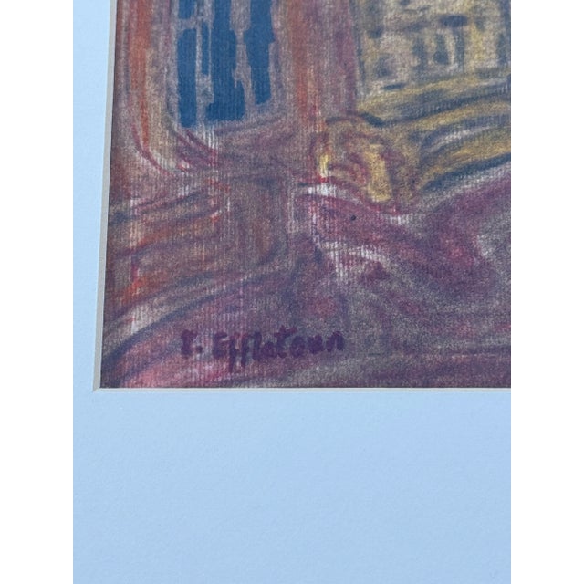 Inji Efflatoun “Untitled” Mixed Media Painting, Egypt For Sale - Image 4 of 12