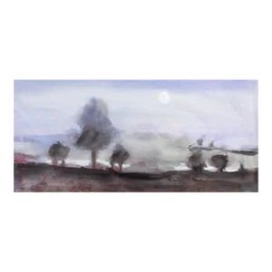 Contemporary Misty Evening Impressionist Watercolor Painting
