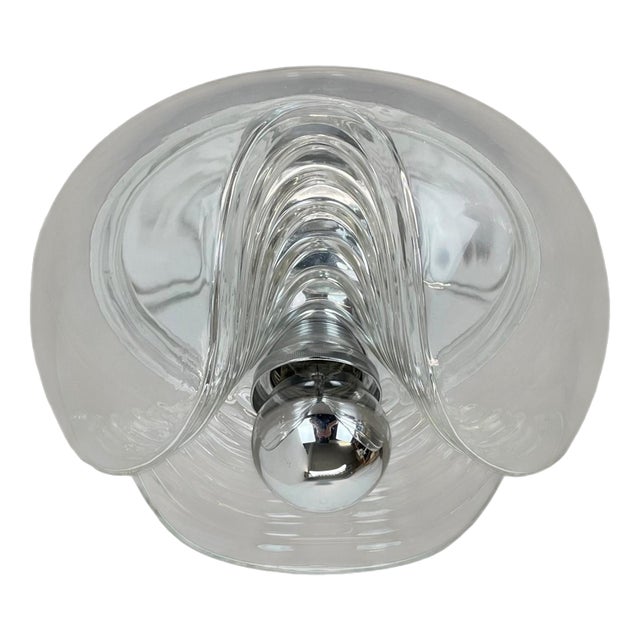 Vintage Wave Wall Ceiling Light from Peill & Putzler, Germany, 1970s For Sale