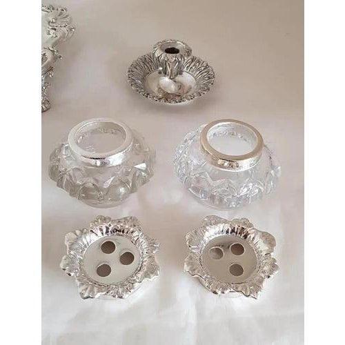 Victorian Silver-Plated Inkwell Stand from Creswick & Co., 1850s For Sale - Image 9 of 18
