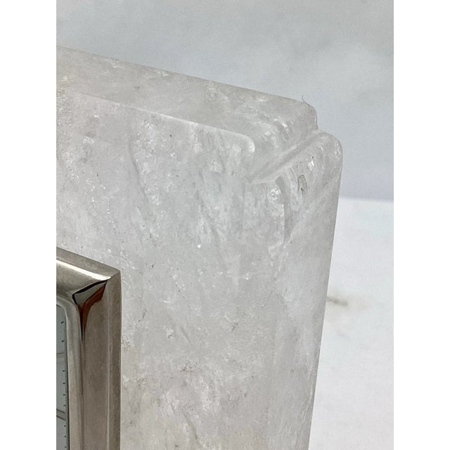 Art Deco Rock Crystal Seaman Schepps Table Clock For Sale - Image 3 of 8