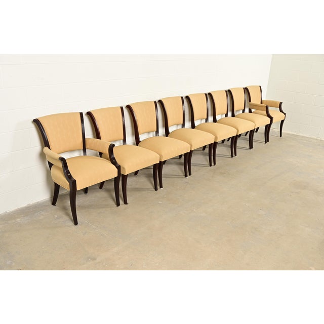 Barbara Barry for Baker Furniture Modern Regency Mahogany Side Chairs or Dining Chairs, Pair For Sale - Image 13 of 14