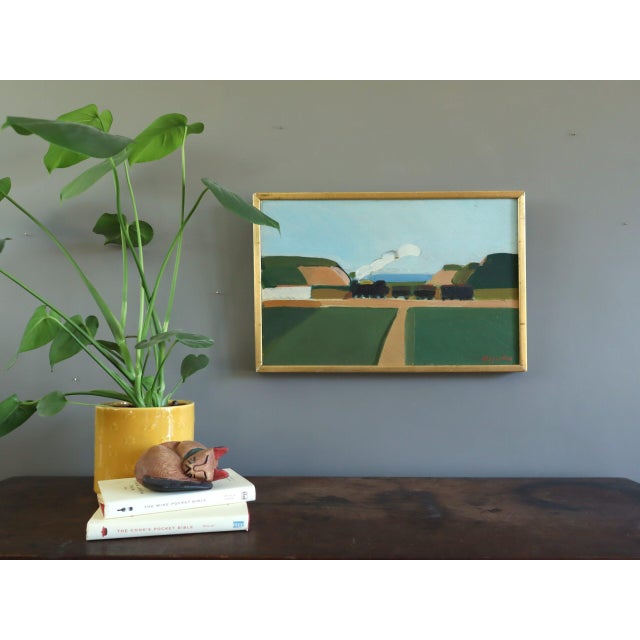 Mid-Century Modern Mid-Century Modern 'The Stream Train' Vintage Original Landscape Oil Painting by Swedish Artist Eric Elfvén (1921–2008), Framed For Sale - Image 3 of 10