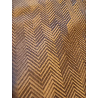Delisting Italian Copper Brown Silk Herringbone Fabric- 4 Yards For Sale