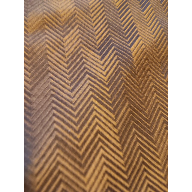 Delisting Italian Copper Brown Silk Herringbone Fabric- 4 Yards For Sale