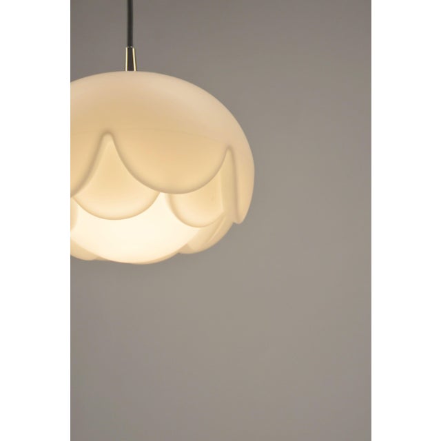 Artichoke Pendant Lamp in Opal Glass from Peill & Putzler, 1974 For Sale - Image 4 of 9