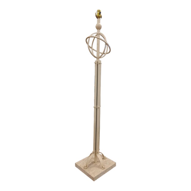 Mid 20th Century Vintage Cast Iron Armillary Floor Lamp For Sale