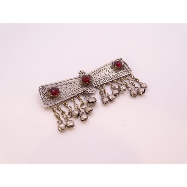 Afghan Hair Clip in Metal and Crystal, Asia, 1950s For Sale - Image 6 of 18